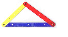 3 coloured plastic strip triangle