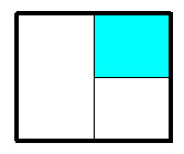 Square with one blue quadrant