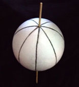 Sphere with lines of longitude